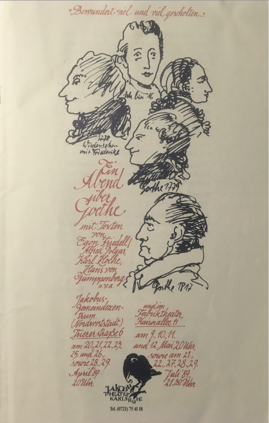 Bewundert viel und viel gescholten - ein Abend über Goethe