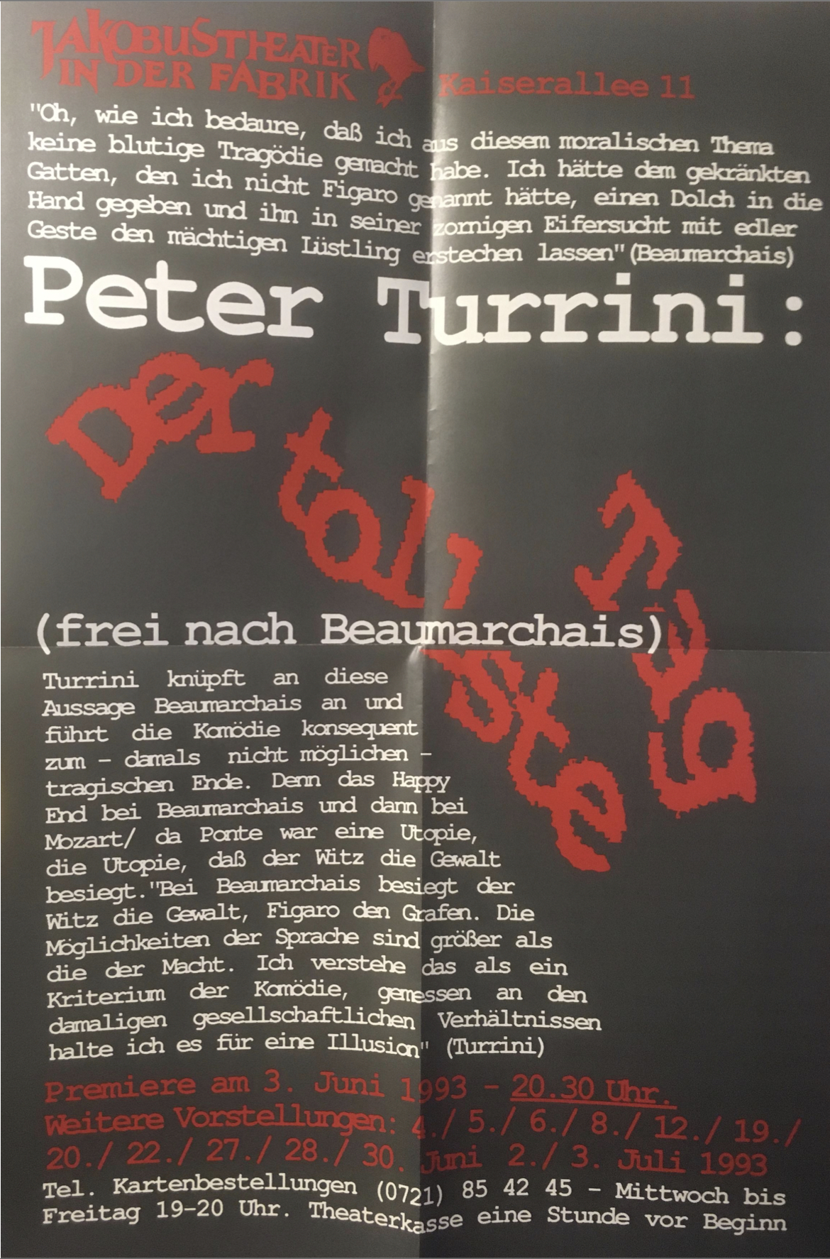 Der tollste Tag, frei nach Beaumarchais